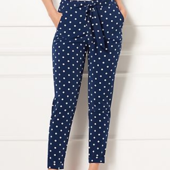 New York & Company Pants - NWOT, POLKA DOT NAVY BLUE PANTS BY EVA MENDES S972